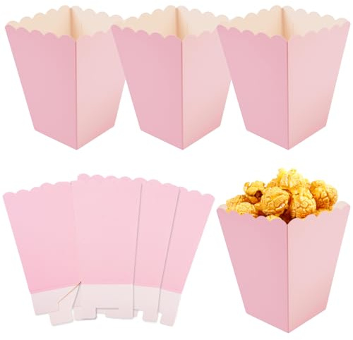 24 Pezzi Sacchetti Pop Corn, Porta Popcorn Festa Rosa | Sacchetti Pop-Corn per Feste Matrimoni Carnevale Favore Partito, Ripostiglio Pieghevole