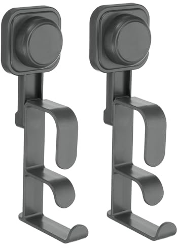 sourcing map 2Pcs Suction Cup Washbasin Rack, Reusable Wall Mounted Bathroom Basin Hook Chopping Board Vegetable Basket Hooks for Shower Kitchen, Black