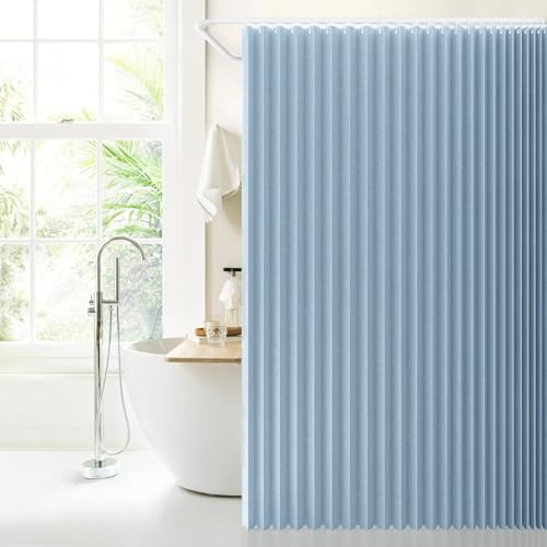 DSSHENGDS Personalizable Cortina Plegable baño corrediza，Separador de Espacios Interiores，Adecuado para Puertas correderas, armarios-Sky Blue- 120x180cm