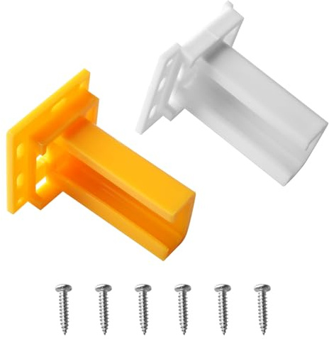 H305 Drawer Slide Socket Set, Rv Drawer Hardware with 2 inch x 1-3/4 inch Adjustable Base and Raised Edge 1inch Slide Channel, Plastic, Left and Right