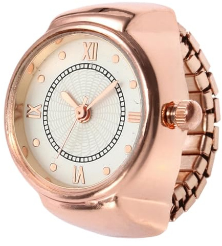 gifyym Reloj Ring - Reloj Círculo De Dedo Anillo - Creativo Creativo Creativo De La Elástica | Mini para El Dedo, La Creativa Y La Tendencia Unisex para La Noche, El Regalo, La Fiesta O Las