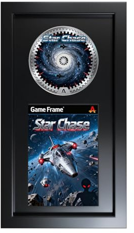 Video Game Display Frame Compatible with PS2 Game Case and Disc, with EVA Foam Lining & Black Flocked Fabric, Gaming Picture Frame, Gaming Room Decor, 8x15