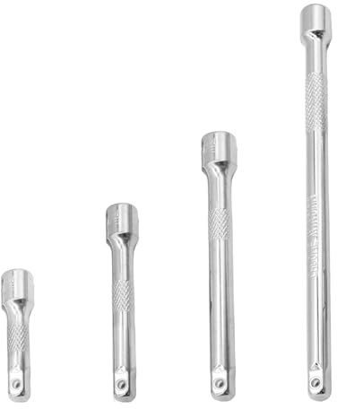 Kahaybeall Kit d'extensions 1/4, barre d'extension coudée, avec 4 pièces en acier chrome-vanadium de 50 mm, 75 mm, 100 mm et 150 mm, pour mécaniciens et projets de réparation