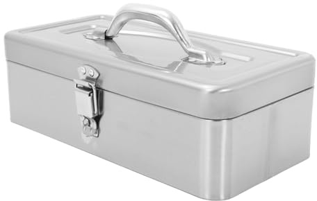 DOITOOL Large Stainless Steel Toolbox with Handle Portable Metal Tool Chest for Hardware Storage Heavy Duty Organizer Box for Garage Home Repair Machinist Scratch-resistant Tool Storage