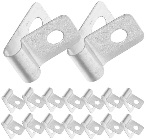 LOLIPPYY 100 pièces Pinces de Fixation Inox pour Grillage Rigide Clips de Montage pour Fil Soudé sur Clôture Bois Métal et Vinyle Lot pour Agriculture et Élevage