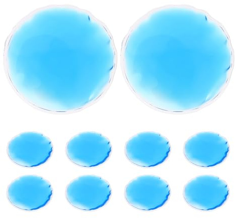 Zerodeko 10 Stück Runde Augenkühlpads aus Pvc und Gel zur Kälte und Wärmebehandlung gegen Augenringe zur Entspannung und Erfrischung zu Hause und Unterwegs