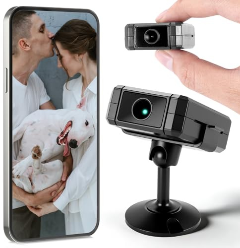 Mini Kamera, 1080P HD WLAN Überwachungskamera Innen 180° drehbarem Objektiv, für Live Übertragung Handy APP, 5G/2.4G WiFi Camera Fernsteuerung, Nachtsicht, Bewegungserkennung, App Benachrichtigung