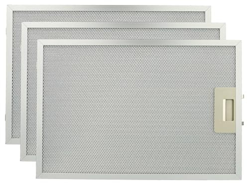 vhbw 3 x filter metallfettfilter ersättning för Bosch 4242001260069, 742967 för köksfläkt – 38,8 x 26,5 x 0,9 cm, metall