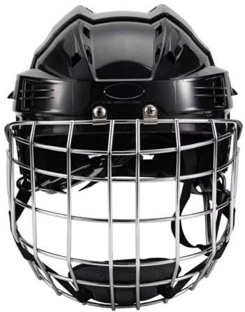 Ysyqkn Casco de Hockey sobre Hielo, Casco de Rugby, Casco Transpirable, Protección de Malla Ajustable para La Cabeza para Juegos en Interiores Y Exteriores, Negro, de 58 Cm a 68 Cm
