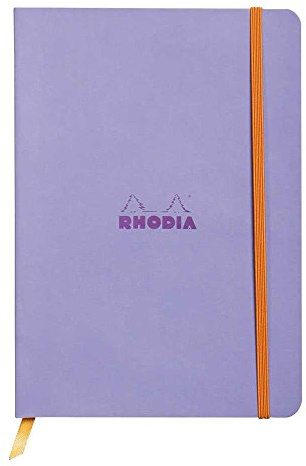 Rhodia 117459C Notizheft Rhodiarama mit weichem Umschlag, dot grid, 80 Blatt, 90 g elfenbeinfarbenes Papier, A5 148 x 210 mm, Lesezeichen, Innentasche,1 Stück,iris