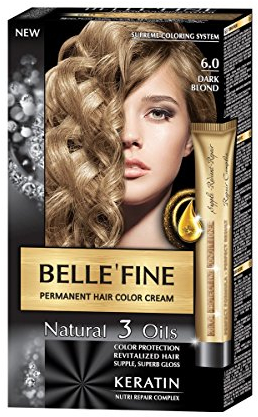 Belle `Fine No.6.0 biondo scuro crema per capelli con cheratina, argan, mandorla e olio d'oliva