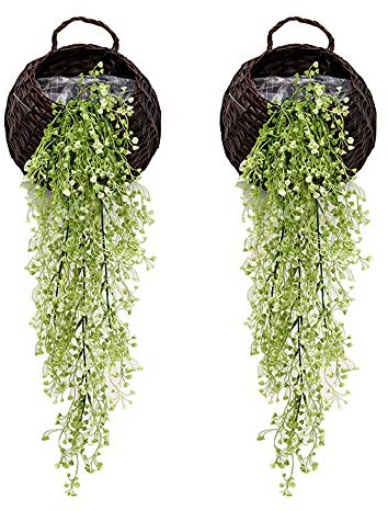 G-Tree Artificielles retombantes Plantes de Vigne, Lot de 2 Pièces artificielles Ivy Fleurs Faux Verdure Plantes pour Jardin Décoration Murale, Vert