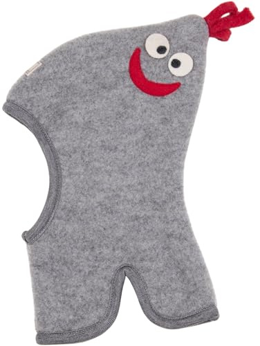 PICKAPOOH Kinder Zipfelmütze/Schlupfmütze Max Bio-Wollfleece, Grau Gr. 50