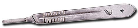 MANICO PER LAME BISTURI N. 3/4 IN ACCIAIO INOX (4 mm (MB0262/4), ACCIAIO)