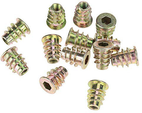 Garosa 50 Écrous M5 x 13 mm à Six Pans Creux en Alliage de Zinc Haute Résistance pour Insertion en Bois dans Meubles et Projets de Menuiserie Professionnelle