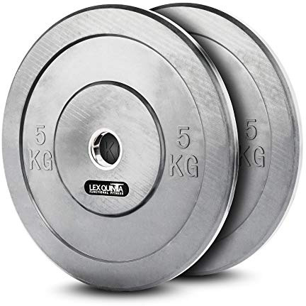 Lex Quinta Vollgummi Bumper Plate GRAU - 2x5kg Hantelscheiben für 50mm -