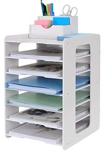 Schreibtisch-Organizer, Briefablage, Dokumentenhalter, A4-Papierablage, für Zuhause, Büro, Schule, 7 Ablagefächer