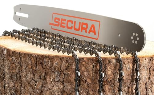SECURA 4x Sägekette + Schwert 50cm 3/8 1,5 72 TG kompatibel mit Active Alpina Dolmar Efco Motorsägen