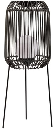 Paulmann Pauleen 48178 Sunshine Coziness Solar-Stehleuchte für Balkon oder Garten Schwarz Außenbeleuchtung Kunststoff, Rattan, Metall Solar 3000K