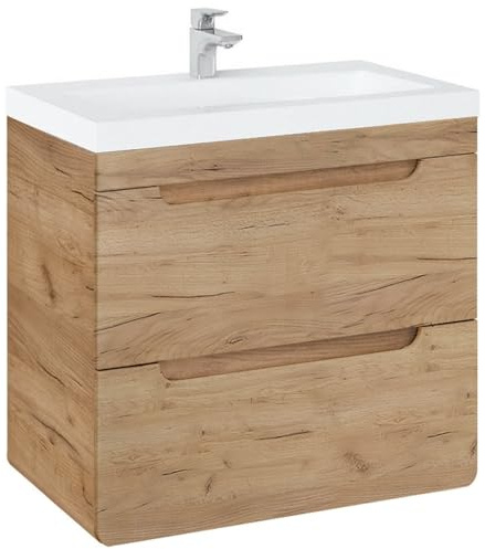 Lomadox Waschtisch 61 cm mit Keramikbecken LUTON-56-CRAFT Wotan Eiche Nb., B/H/T ca. 61/63/46 cm