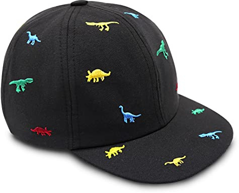 SEYUFN Dinosaurier Cap Kinder Sonnen Frühling Einstellbar Kleinkind Kinder Baseballmützen Stickerei im Freien Sommerhut Mädchen Jungen (2-4 Jahre, Schwarz)
