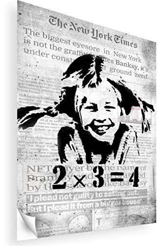 Boikal Wandaufkleber Banksy 2x3=4 40 x 60 cm Selbstklebende Wandbilder Wiederablösbar