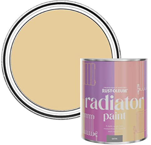 Rust-Oleum, beige Heizkörperfarbe, hitzebeständig, geruchsarm in Seidenglanz Finish - Sandsturm 750ML