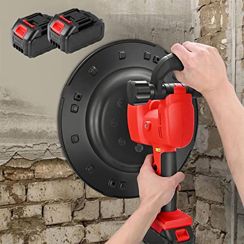 XDLYWUZIQ Lijadora De Pulido, Pulidora De Superficie De Pared De Mortero De Cemento De Hormigón, Máquina Pulidora De Pulido De 48v 1680w con Batería De Litio Sin Escobillas,2X2500MAH