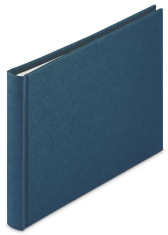 Hama Fotoalbum „Wrinkled“ 24x17 cm (Buch-Album mit 36 weißen Seiten aus Bambus Papier, zum Selbstgestalten und Einkleben, Erinnerungsalbum) Fotobuch blau