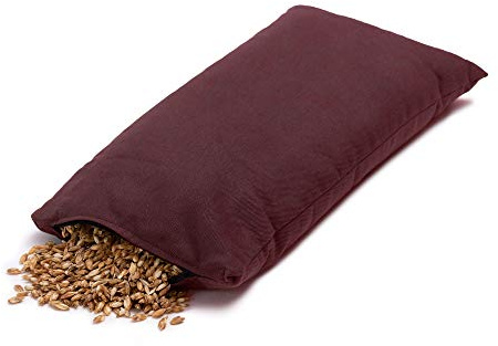 GIRAFFENLAND Bio-Dinkelspelzkissen 20x40cm mit Reißverschluss - Farbe weinrot - kleines Kissen mit Bio-Dinkelspelz
