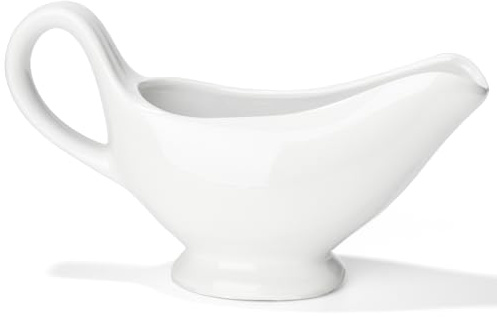 Gravy Boat Porcelain 250 ml White Serving Jug for Cream Soy Sauce Salad (White)