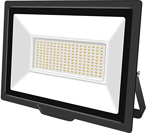 SKYWORLD Proiettore a LED per Esterni,150W Faretto LED da Esterno 1 pezzi,Bianco Caldo Super Luminosa Faro LED Esterno per Interno Esterno Giardino Cortile Partito