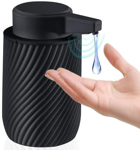 RPMTUK Automatic Soap Dispenser, Touchless, 10oz/300ml, 3 Adjustable Levels, Rechargeable, Black