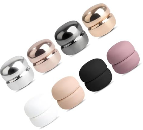 8 paires de broches magnétiques hijab - Pas de tirage - Aimants hijab - Fermoirs magnétiques polyvalents - Broche magnétique colorée sans aiguille