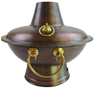 Fondue Olla Hot Pot Olla Caliente De Carbón Tradicional China, Olla Gruesa De Cobre Adecuada For Acampar, Olla Caliente De Cobre Fondue Queso(30cm)