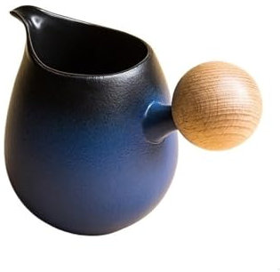 Bamboo Sea Salsiera Tazza da Latte for tè pomeridiano in Ceramica con Manico Brocca for Il Latte Tazza Marrone Piccola Tazza for Il Latte Tazza tirata Vintage Salsiera Salsiera(Blue)