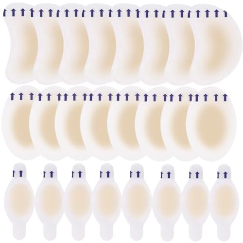 GNHG 24 Pezzi Cerotti per Vesciche per Piedi - Cerotti Invisibili in Gel Idrocolloidale per Heel, Dita dei Piedi e Piante, Cerotti Resistente all'Acqua (Pacchetto Misto, 3 Stili)