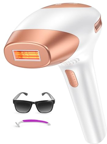 21J Depiladora Laser, IPL Depiladora de Luz Pulsada, 9 Niveles Energía Laser Depilacion para Mujeres Hombres y Cuerpo - 999,900 Flashes