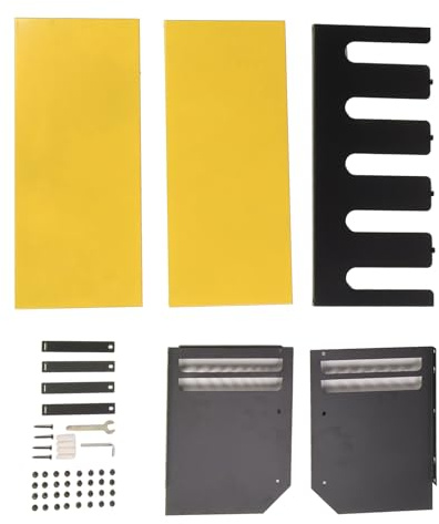 Fyearfly Organizador de herramientas eléctricas de pared – Estante de almacenamiento de taladro de 5 ranuras, soporte resistente para garaje, taller, almacén, amarillo – Maximiza el espacio, fácil