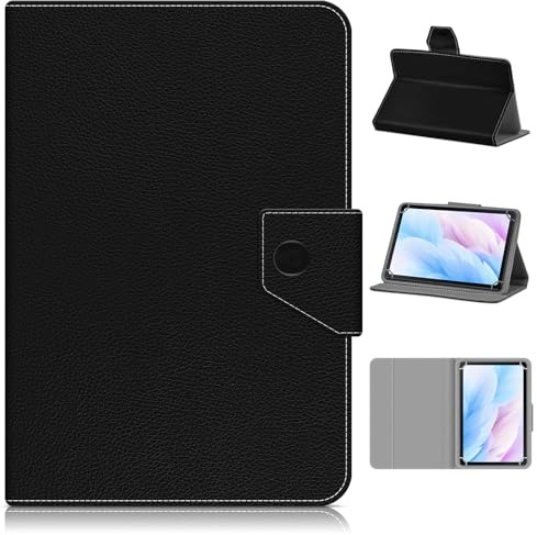 KATUMO Folio Leather Universal 7-8 Inch Tablet Case | for 7 Inch Tab / 8 Inch Tab, Travel Portable Protective Cover for All Kinds of 7-8 Tablet, Black