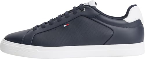 Tommy Hilfiger Men Icon Court Light Leather FM0FM05946 Low Top, Blue, 10