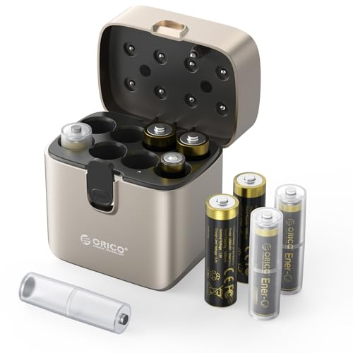 ORICO Wiederaufladbare Lithium Akkus 4xAA und 4xAAA 1,5V mit Ladegerät