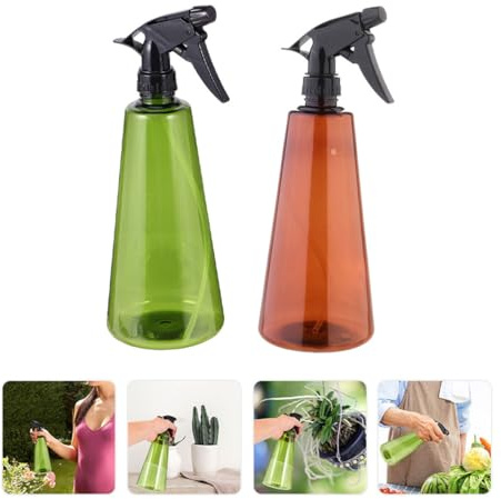 Ciieeo Botellas Rociadoras Pequeñas de Plástico 2 Piezas 750 Ml, Pulverizador Mini para Flores y Limpieza, Botella Spray Resistente sin Fugas en Verde Oscuro y Transparente Reutilizable