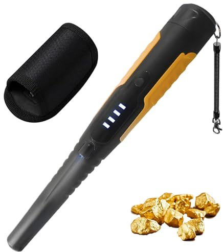 Striegro Pinpointer per Metal Detector Portatile con rilevamento a 360°, 3 modalità di avviso, Bacchetta per Metal Detector Impermeabile IP68 per Caccia al Tesoro, Monete, Gioielli (Nero).