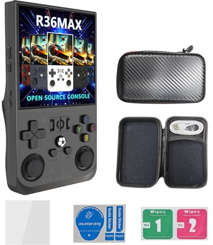 Handheld Spielkonsole 4 Zoll 128GB Retro Gaming Konsole 4000mAh USB (Klar Schwarz)