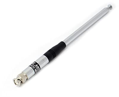 vhbw Antenne kompatibel mit Kenwood TK-378, TK-3260, TK-3160 Funkgerät - Ausziehbar, 23,3 cm - 120 cm, BNC Stecker Silber