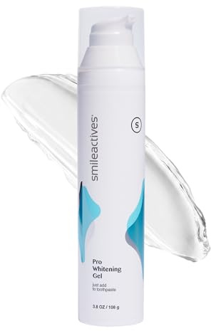 Smileactives Teeth Whitening Gel for Toothpaste with Clinical-Grade Hydrogen Peroxide, Tooth Stain Remover for White Teeth, Dentist Quality Pro Whitening Gel to Remove Stains, 90 Day, 3.8 oz Bottle