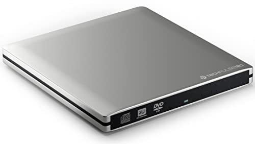 techPulse120 USB 3.1 Typ-C externes DVDRW CDRW Brenner Writer Alu Silber Burner Superdrive Laufwerk DVD CD Ultra Slim für Computer Notebook Ultrabook Windows 10 Mac OS Apple iMAC MacBook