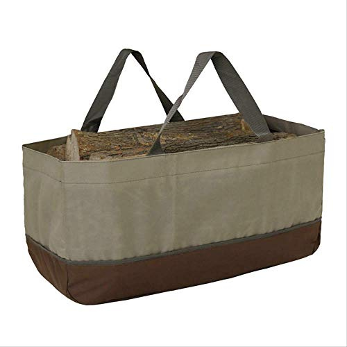 Premium Brennholz Log Tragetasche mit Griffen, große wasserdichte Aufbewahrungstasche für Holz & Kamin Oxford Khaki 24 * 12in