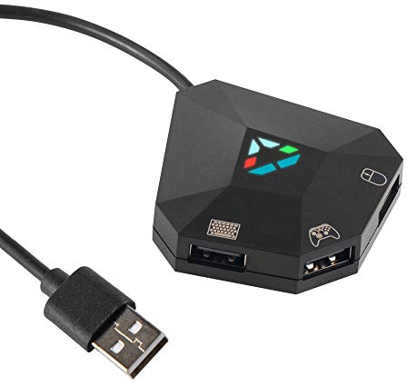 Megadream Keyboard and Mouse Converter for NS-Switch, USB Switch Wahlschalter, Keyboard and Mouse Adapter for PS4 / PS3 / Xbox ONE / 360 Console Series Converter, 1 Type-C & 3 Micro-USB